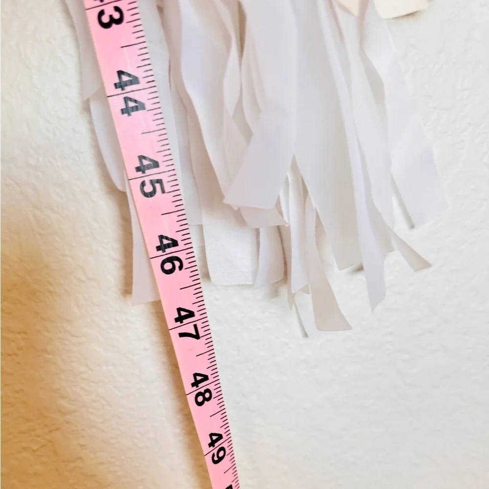 48” Cream & White Tassel Garland Streamers for Party Wedding Baby Shower 2 Pcs.
